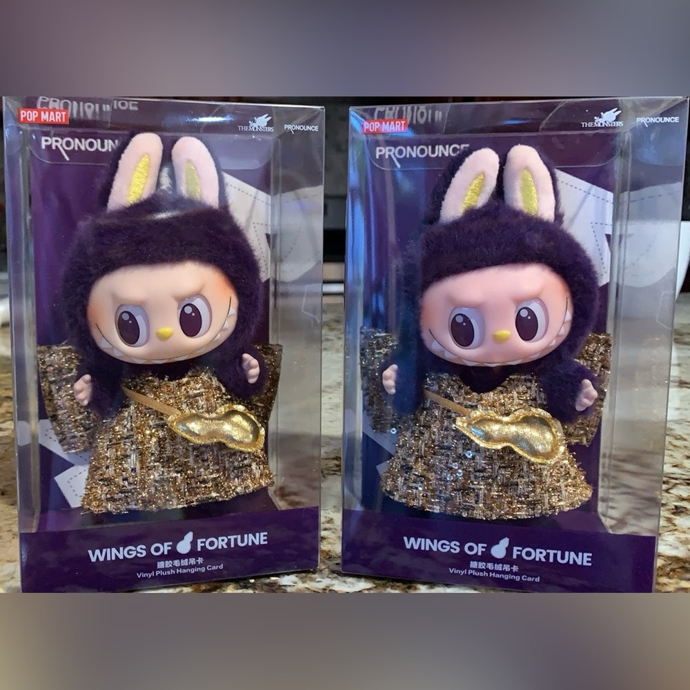 Authentic POP MART LABUBU×Pronounce- Wings of Fortune Vinyl Plush Hanging Card
